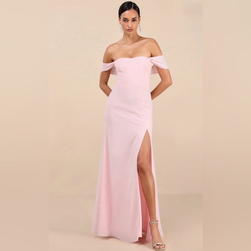 Lulu's Strapless Pink Gown